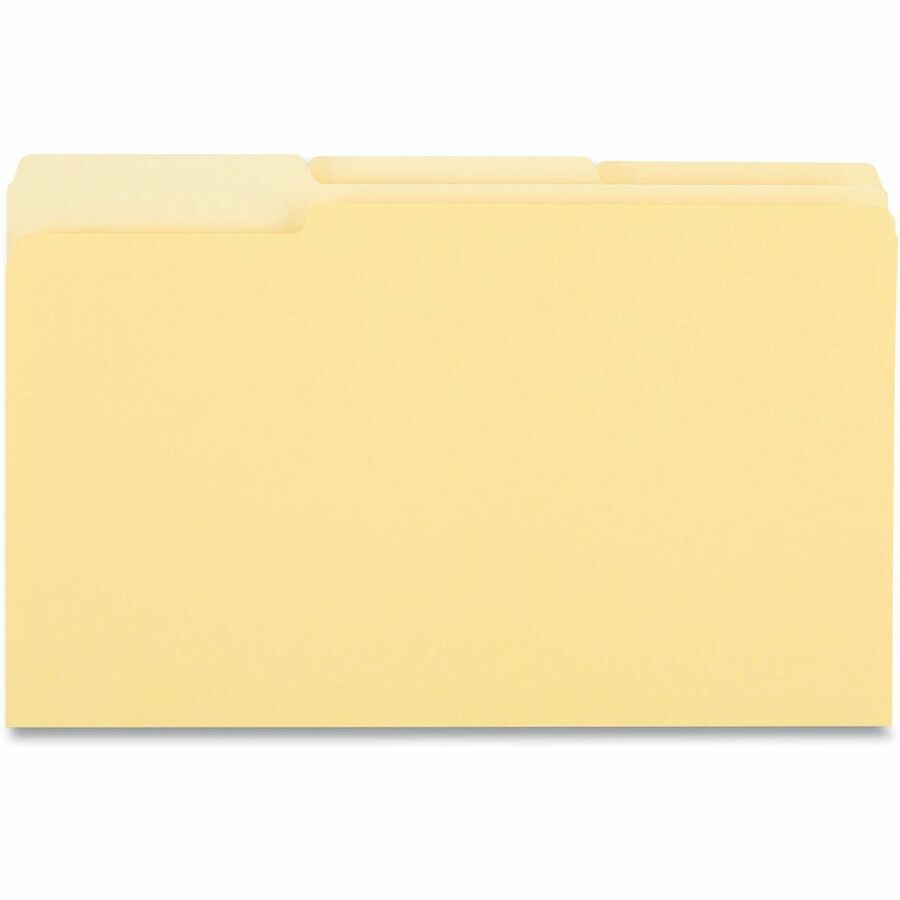 Universal 1/3 Tab Cut Legal Top Tab File Folder - 8 1/2" x 14" - Assorted Tab Position - 11 pt. - Stock - 100 Box