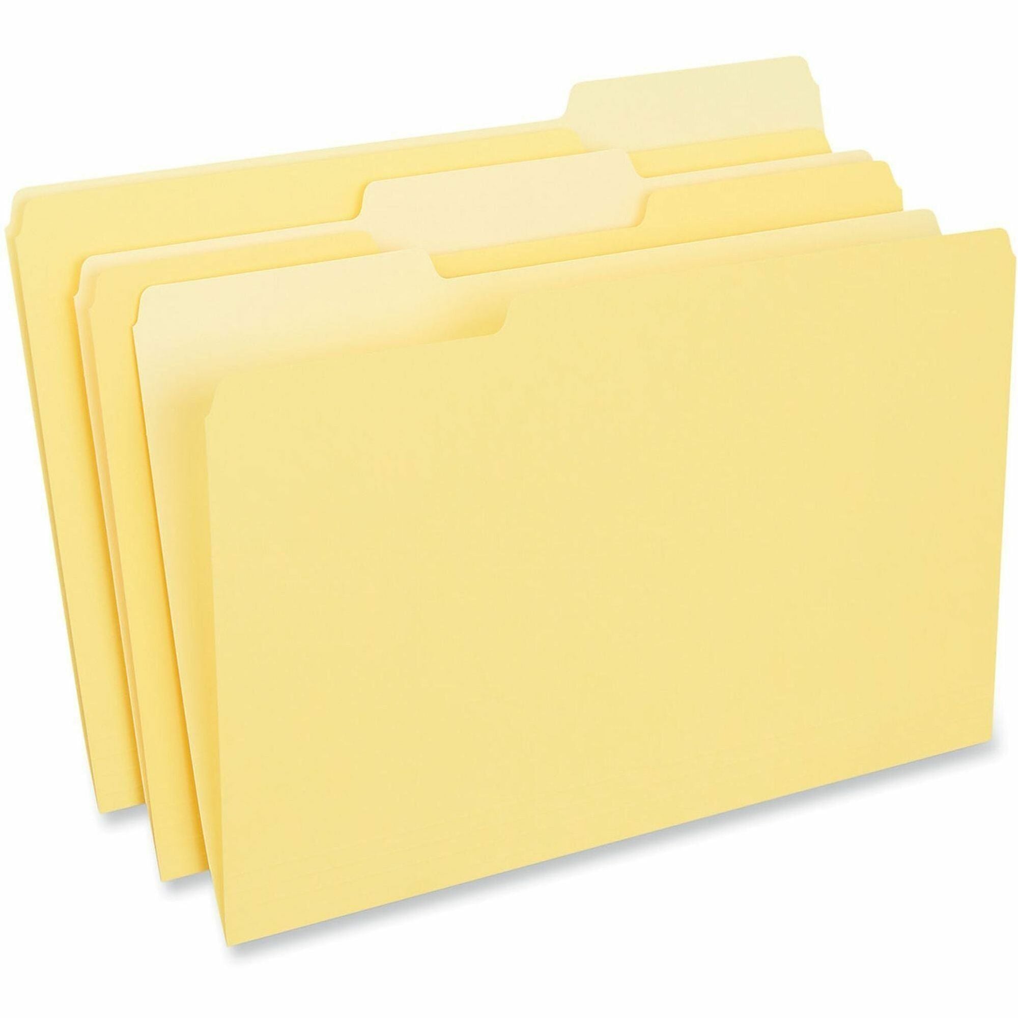 Universal 1/3 Tab Cut Legal Top Tab File Folder - 8 1/2" x 14" - Assorted Tab Position - 11 pt. - Stock - 100 Box