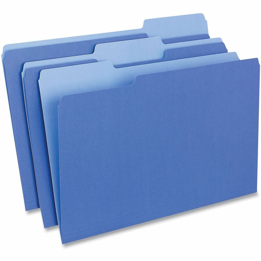 Universal 1/3 Tab Cut Legal Top Tab File Folder - 8 1/2" x 14" - Assorted Tab Position - 11 pt. - Stock - 100 Box