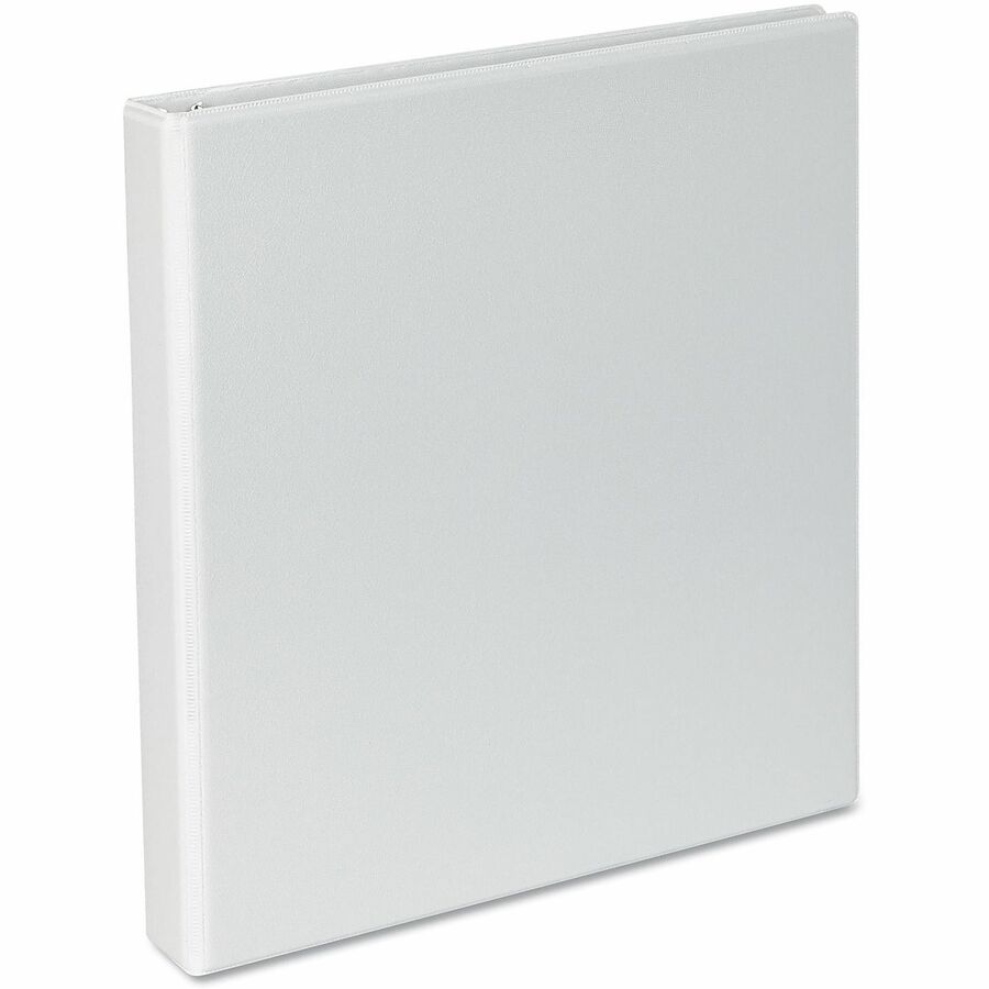 Universal Slant D-Ring View Binder, 3 Rings, 1" Capacity, 11 x 8.5, White - 1" Binder Capacity - Letter - 8 1/2" x 11" Sheet Size - 220 Sheet Capacity - 3 Ring(s) - Fastener(s): Ring - Pocket(s): 2, Inside Front & Back - Polypropylene - White - Non-sti...
