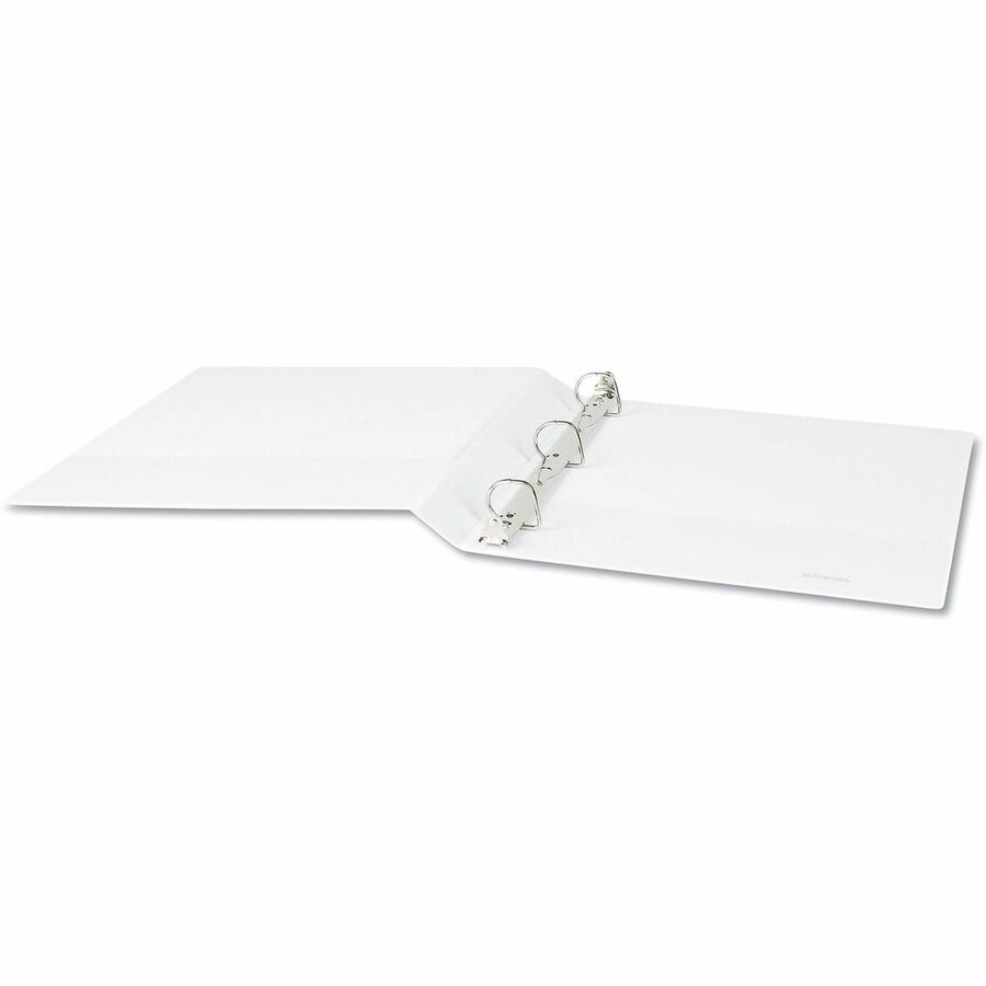Universal Slant D-Ring View Binder, 3 Rings, 1" Capacity, 11 x 8.5, White - 1" Binder Capacity - Letter - 8 1/2" x 11" Sheet Size - 220 Sheet Capacity - 3 Ring(s) - Fastener(s): Ring - Pocket(s): 2, Inside Front & Back - Polypropylene - White - Non-sti...