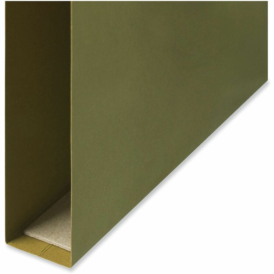 Universal 1/5 Tab Cut Legal Hanging Folder - 8 1/2" x 14" - 1" Expansion - Assorted Tab Position - 11 pt. - Stock - Standard Green - 25 Box