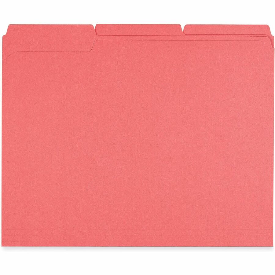 Universal 1/3 Tab Cut Letter Top Tab File Folder - 8 1/2" x 11" - 1" Expansion - Assorted Tab Position - 11 pt. - Stock - 100 Box