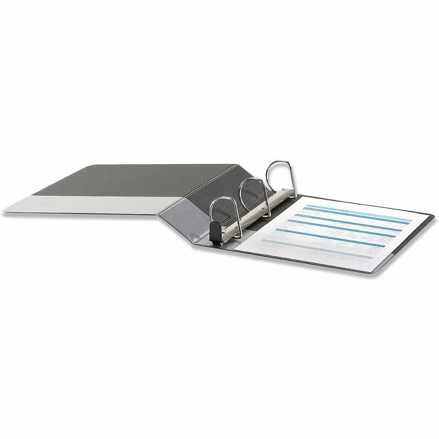 Universal Deluxe Easy-to-Open D-Ring View Binder, 3 Rings, 2" Capacity, 11 x 8.5, Black - 2" Binder Capacity - Letter - 8 1/2" x 11" Sheet Size - 565 Sheet Capacity - 3 Ring(s) - Fastener(s): Ring - Pocket(s): 2, Inside Front & Back - Polypropylene - B...