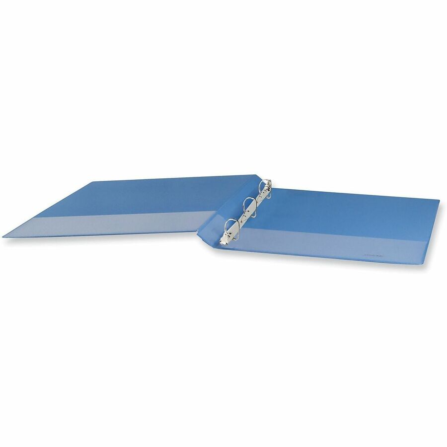 Universal Slant D-Ring View Binder, 3 Rings, 0.5" Capacity, 11 x 8.5, Light Blue - 1/2" Binder Capacity - Letter - 8 1/2" x 11" Sheet Size - 120 Sheet Capacity - 3 Ring(s) - Fastener(s): Ring - Pocket(s): 2, Inside Front & Back - Polypropylene - Light ...