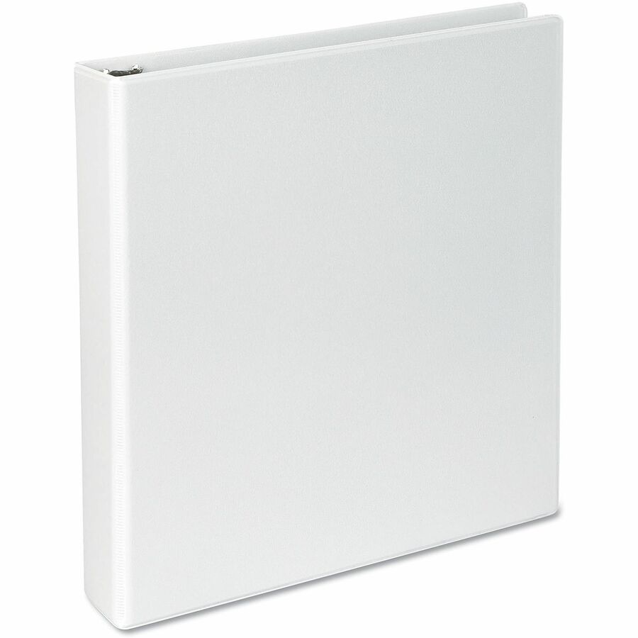 Universal Slant D-Ring View Binder, 3 Rings, 1.5" Capacity, 11 x 8.5, White - 1 1/2" Binder Capacity - Letter - 8 1/2" x 11" Sheet Size - 375 Sheet Capacity - 3 Ring(s) - Fastener(s): Ring - Pocket(s): 2, Inside Front & Back - Polypropylene - White - N...