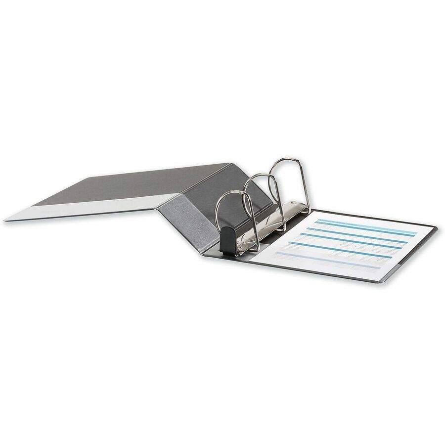 Universal Deluxe Easy-to-Open D-Ring View Binder, 3 Rings, 4" Capacity, 11 x 8.5, Black - 4" Binder Capacity - Letter - 8 1/2" x 11" Sheet Size - 880 Sheet Capacity - 3 Ring(s) - Fastener(s): Ring - Pocket(s): 2, Inside Front & Back - Polypropylene - B...