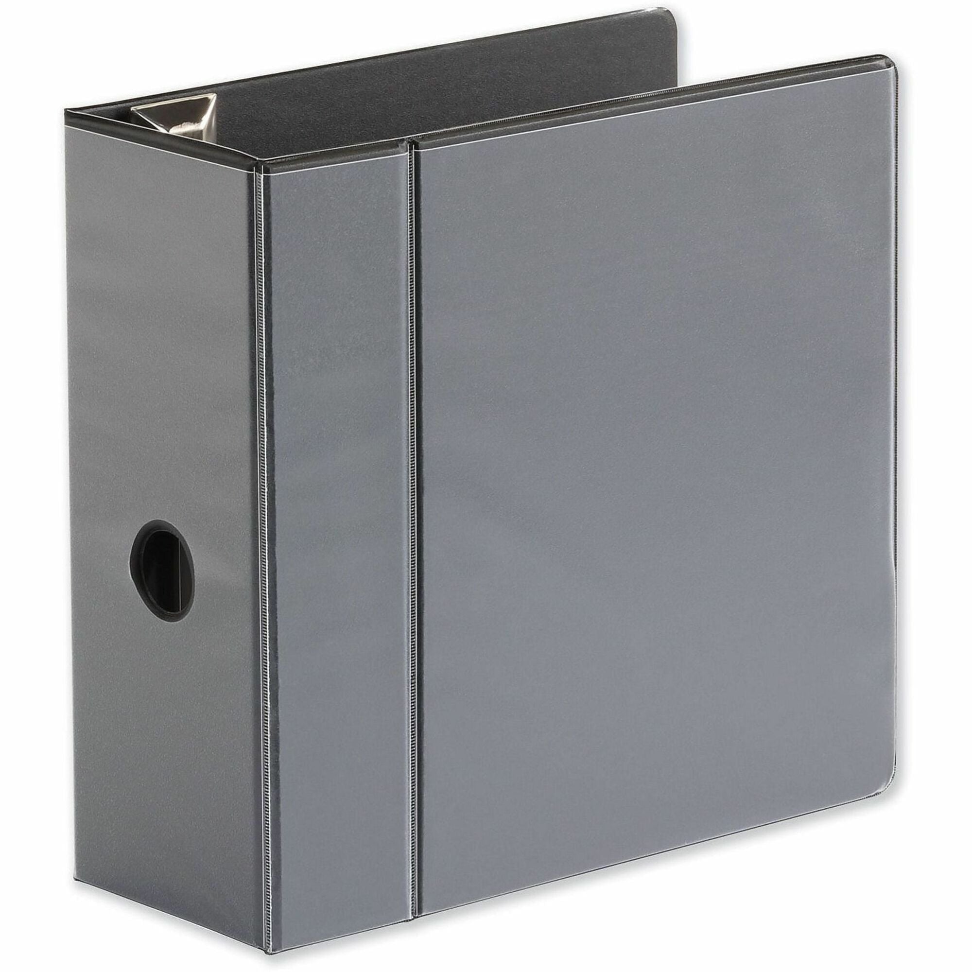 Universal Deluxe Easy-to-Open D-Ring View Binder, 3 Rings, 5" Capacity, 11 x 8.5, Black - 5" Binder Capacity - Letter - 8 1/2" x 11" Sheet Size - 1050 Sheet Capacity - 3 Ring(s) - Fastener(s): Ring - Pocket(s): 2, Inside Front & Back - Polypropylene - ...