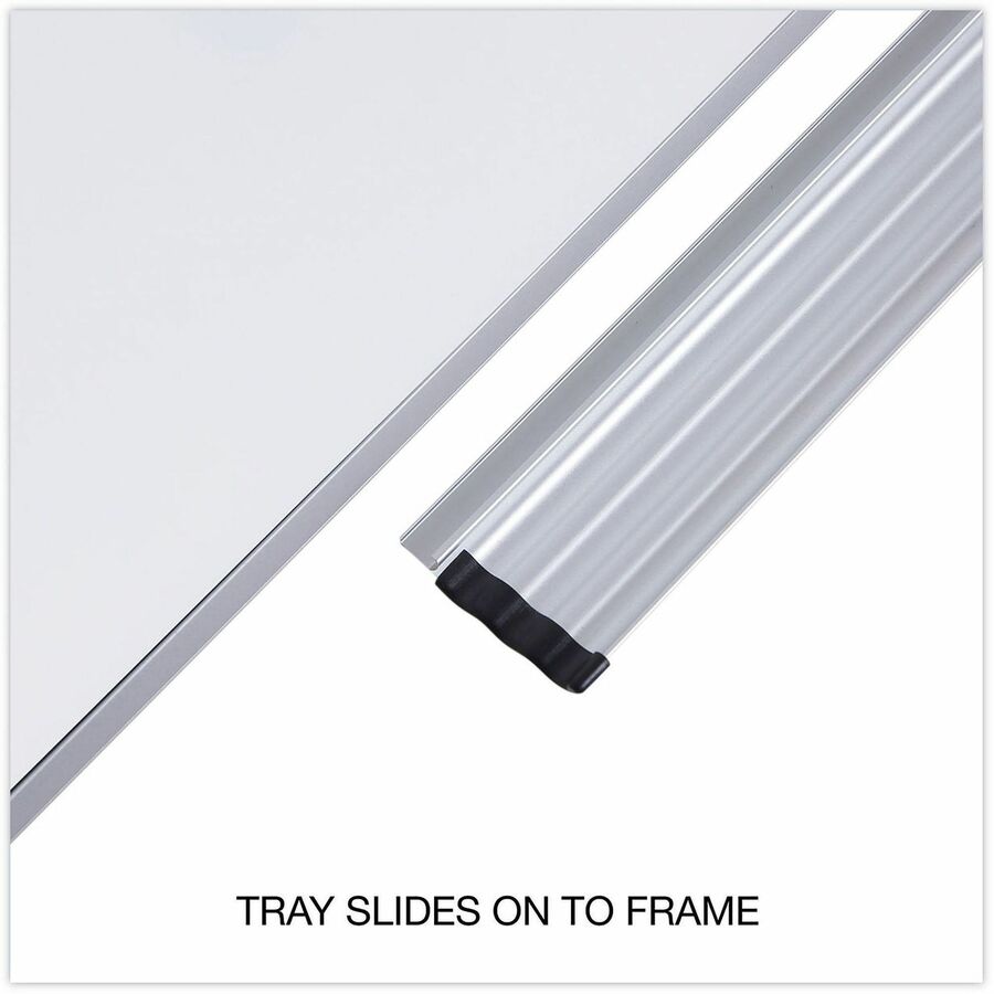Universal Deluxe Melamine Dry Erase Board, 36" x 24" , White Surface, Satin Aluminum Frame - 36" (3 ft) Width x 24" (2 ft) Height - White Melamine Surface - Satin Aluminum Frame - 1 Each