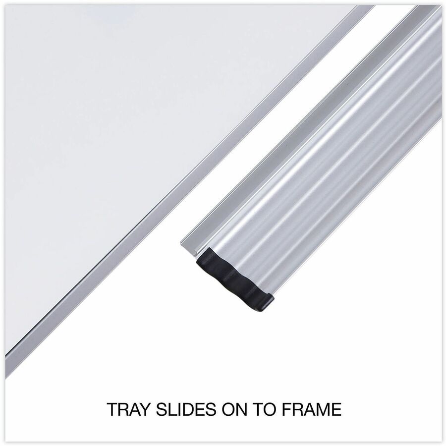 Universal Deluxe Melamine Dry Erase Board, 48" x 36" , White Surface, Satin Aluminum Frame - 48" (4 ft) Width x 36" (3 ft) Height - White Melamine Surface - Satin Aluminum Frame - 1 Each