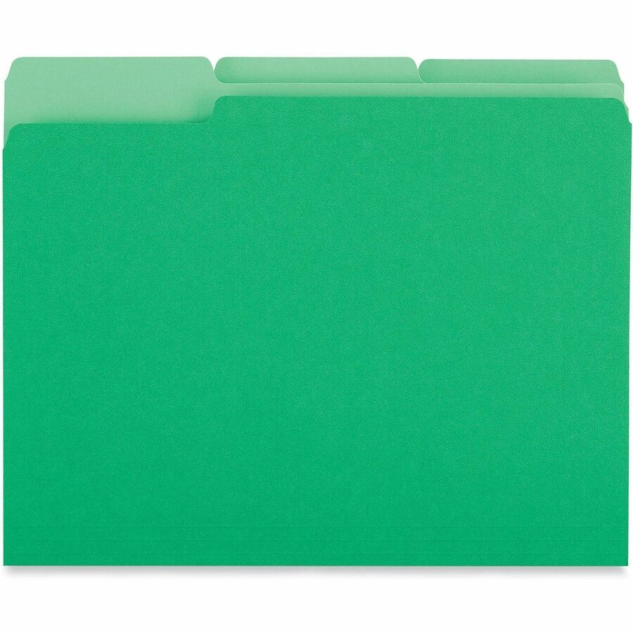 Universal 1/3 Tab Cut Letter Top Tab File Folder - 8 1/2" x 11" - Assorted Tab Position - 11 pt. - Stock - 100 Box