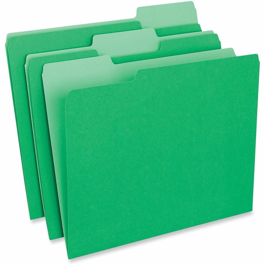 Universal 1/3 Tab Cut Letter Top Tab File Folder - 8 1/2" x 11" - Assorted Tab Position - 11 pt. - Stock - 100 Box