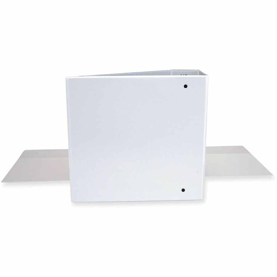 Universal Slant D-Ring View Binder, 3 Rings, 5" Capacity, 11 x 8.5, White - 5" Binder Capacity - Letter - 8 1/2" x 11" Sheet Size - 950 Sheet Capacity - 3 Ring(s) - Fastener(s): Ring - Pocket(s): 2, Inside Front & Back - Polypropylene - White - Non-sti...
