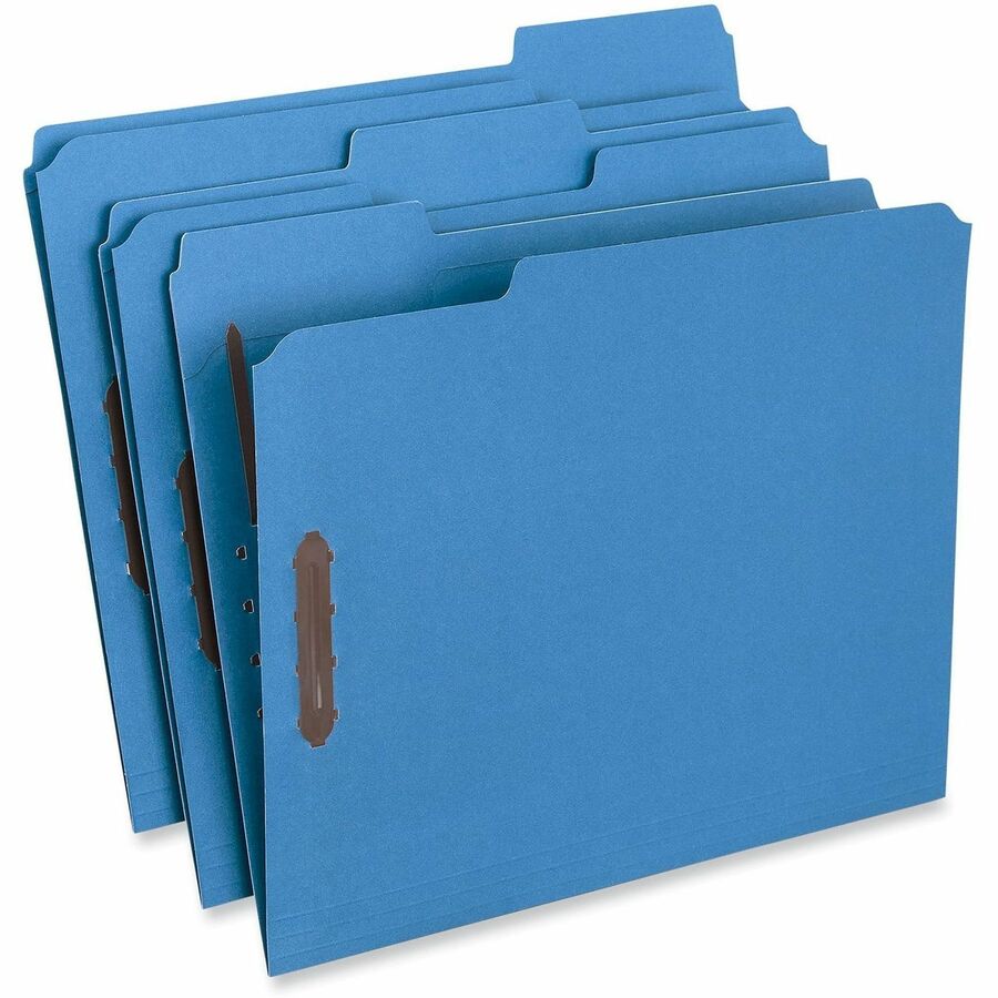 Universal 1/3 Tab Cut Letter Classification Folder - 8 1/2" x 11" - 3/4" Expansion - 2 Fastener(s) - 2" Fastener Capacity - Top Tab Location - Assorted Tab Position - Blue - 50 Box