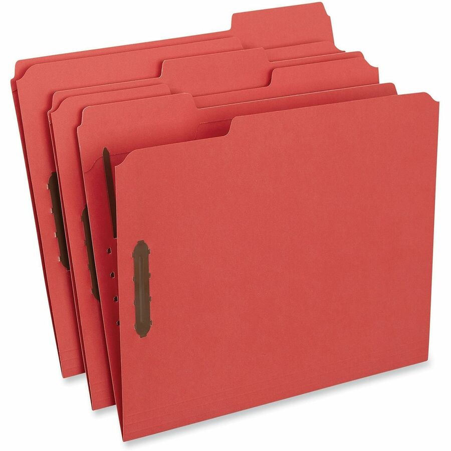 Universal 1/3 Tab Cut Letter Classification Folder - 8 1/2" x 11" - 3/4" Expansion - 2 Fastener(s) - 2" Fastener Capacity - Top Tab Location - Assorted Tab Position - Red - 50 Box