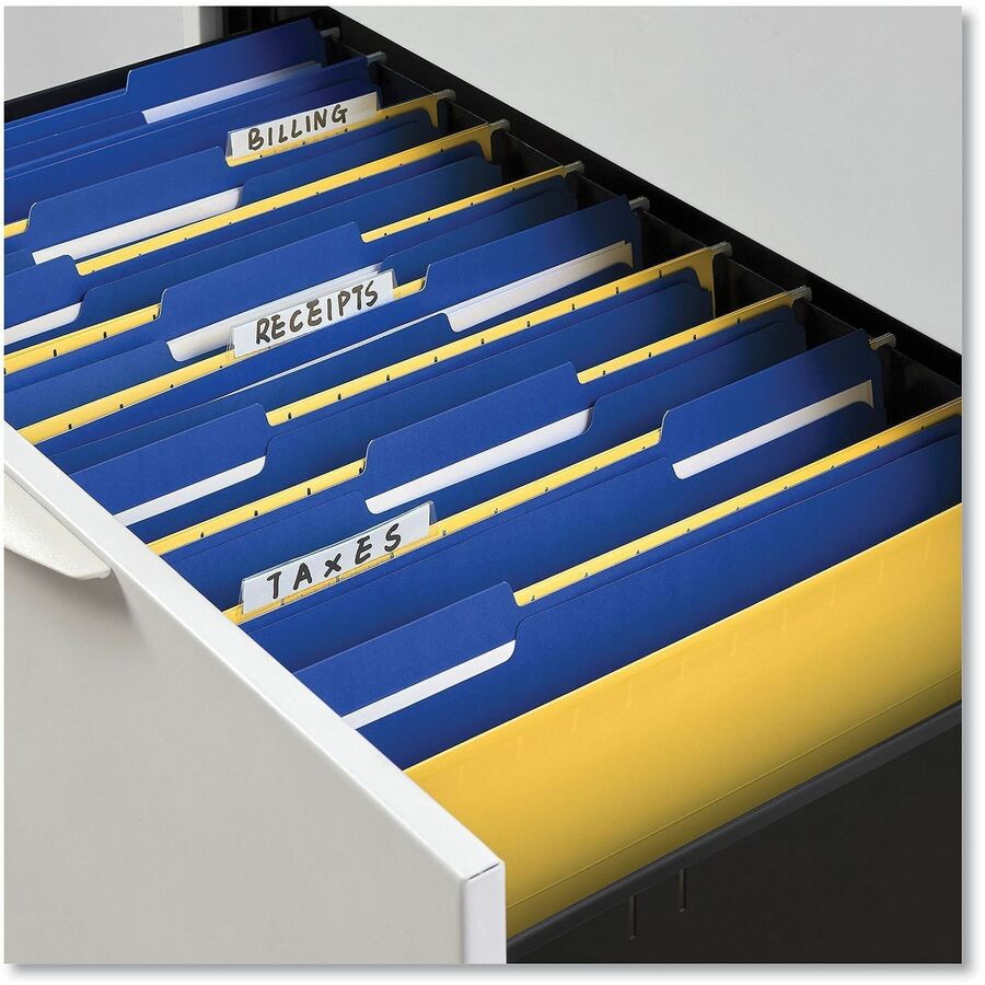 Universal 1/3 Tab Cut Legal Classification Folder - 8 1/2" x 14" - 3/4" Expansion - 2 Fastener(s) - 2" Fastener Capacity - Top Tab Location - Assorted Tab Position - Blue - 50 Box