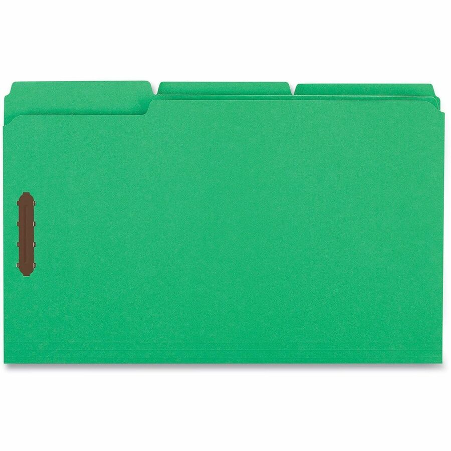 Universal 1/3 Tab Cut Legal Classification Folder - 8 1/2" x 14" - 3/4" Expansion - 2 Fastener(s) - 2" Fastener Capacity - Top Tab Location - Assorted Tab Position - Green - 50 Box