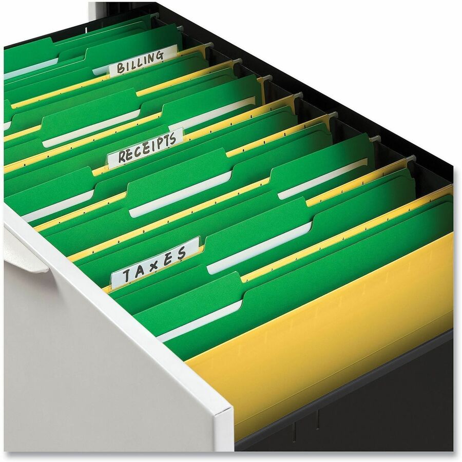 Universal 1/3 Tab Cut Legal Classification Folder - 8 1/2" x 14" - 3/4" Expansion - 2 Fastener(s) - 2" Fastener Capacity - Top Tab Location - Assorted Tab Position - Green - 50 Box