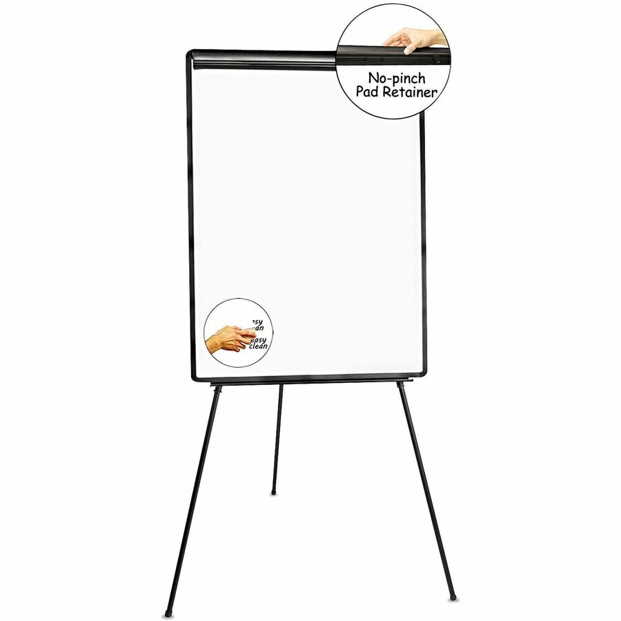 Universal Dry Erase Board with Tripod Easel, 29" x 41" , White Surface - 29" (2.4 ft) Width x 41" (3.4 ft) Height - White Melamine Surface - 1 Each