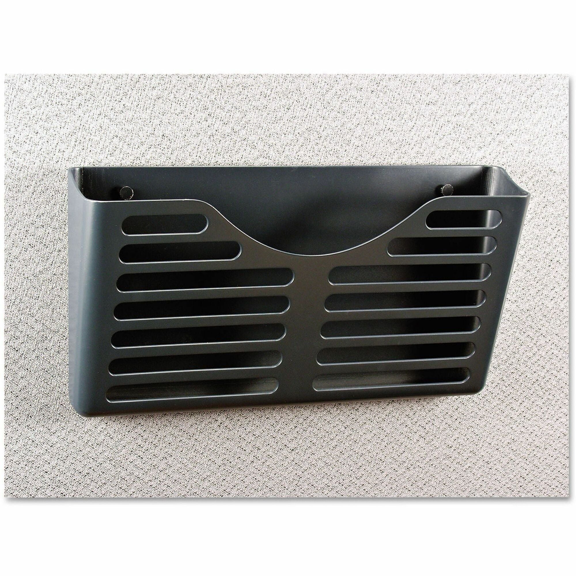 Universal File Pocket - 1 Compartment(s) - 7" Height x 13.50" Width x 3" Depth - Charcoal - Plastic - 1 Each