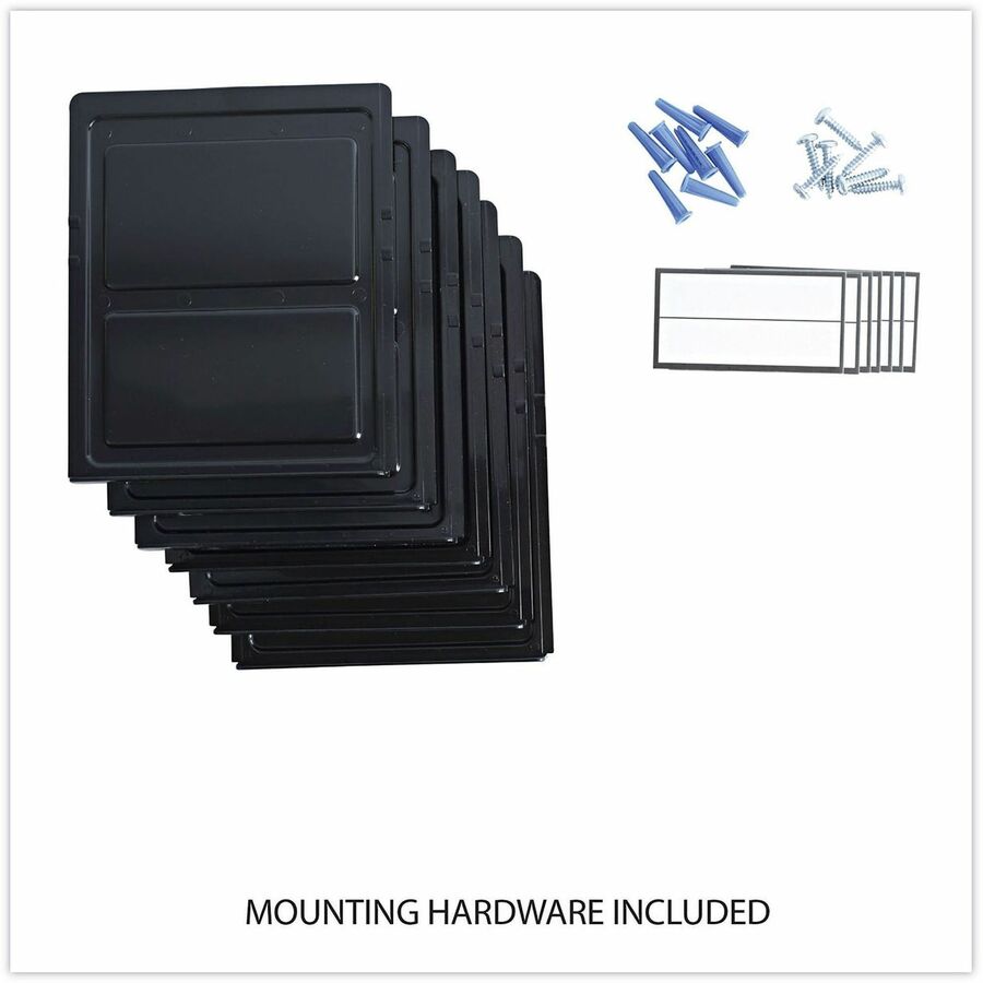 Universal Hanging Organizer - 7 Pocket(s) - 38.25" Height x 16" Width x 4.75" Depth - Black - Plastic - 7 / Pack