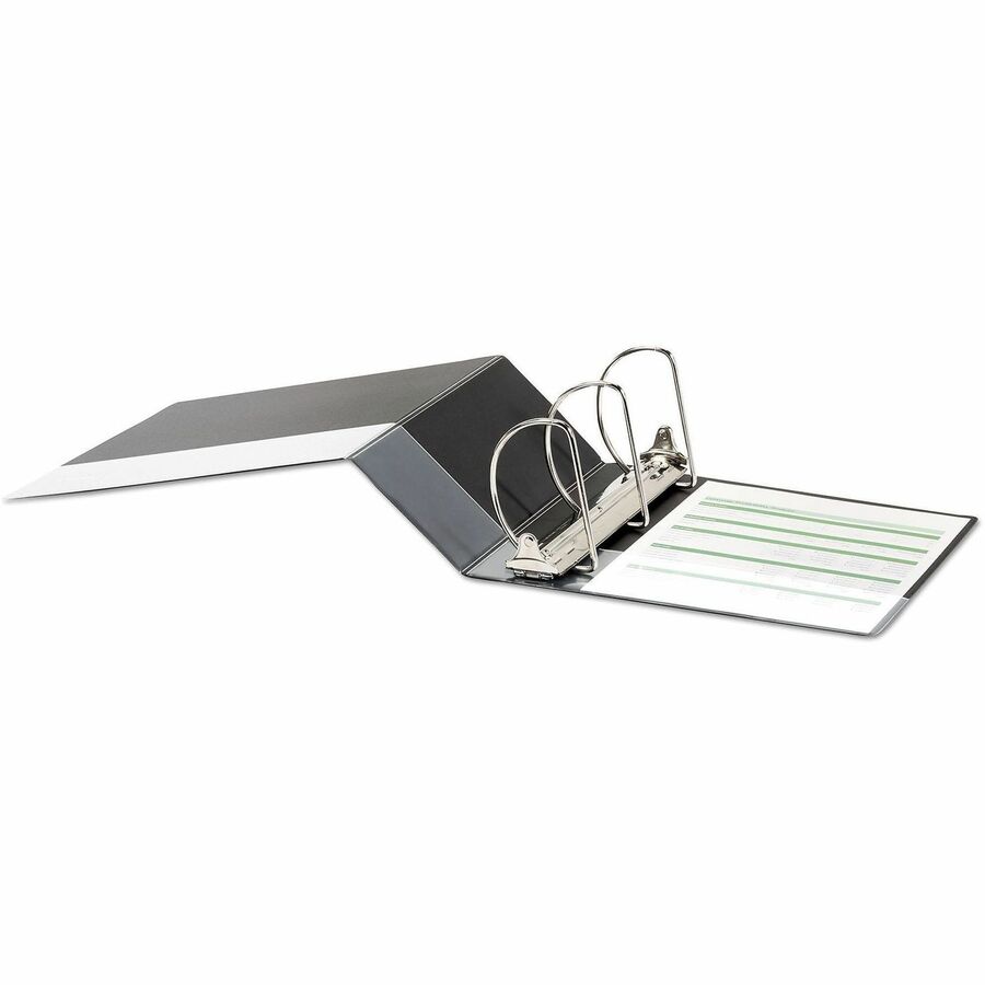 Universal Ring Binder - 5" Binder Capacity - Letter - 8 1/2" x 11" Sheet Size - 950 Sheet Capacity - 3 Ring(s) - Fastener(s): Ring - Pocket(s): 2, Inside Front & Back - Polypropylene - Black - Non-stick - 1 Each