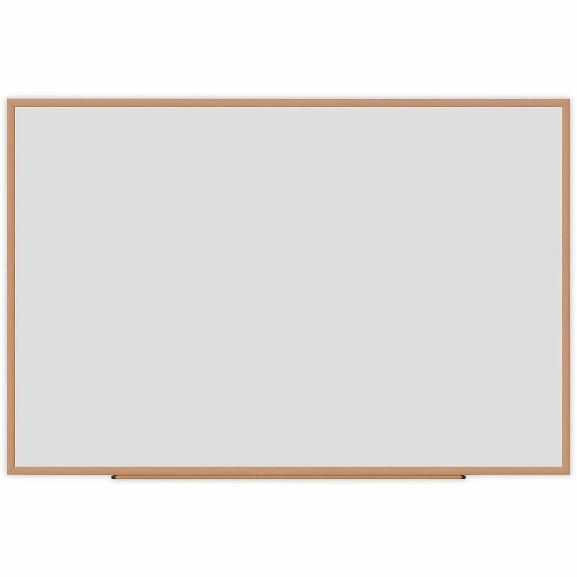 Universal Dry Erase Board - 72" (6 ft) Width x 48" (4 ft) Height - White Melamine Surface - Oak Medium Density Fiber (MDF) Frame - 1 Each
