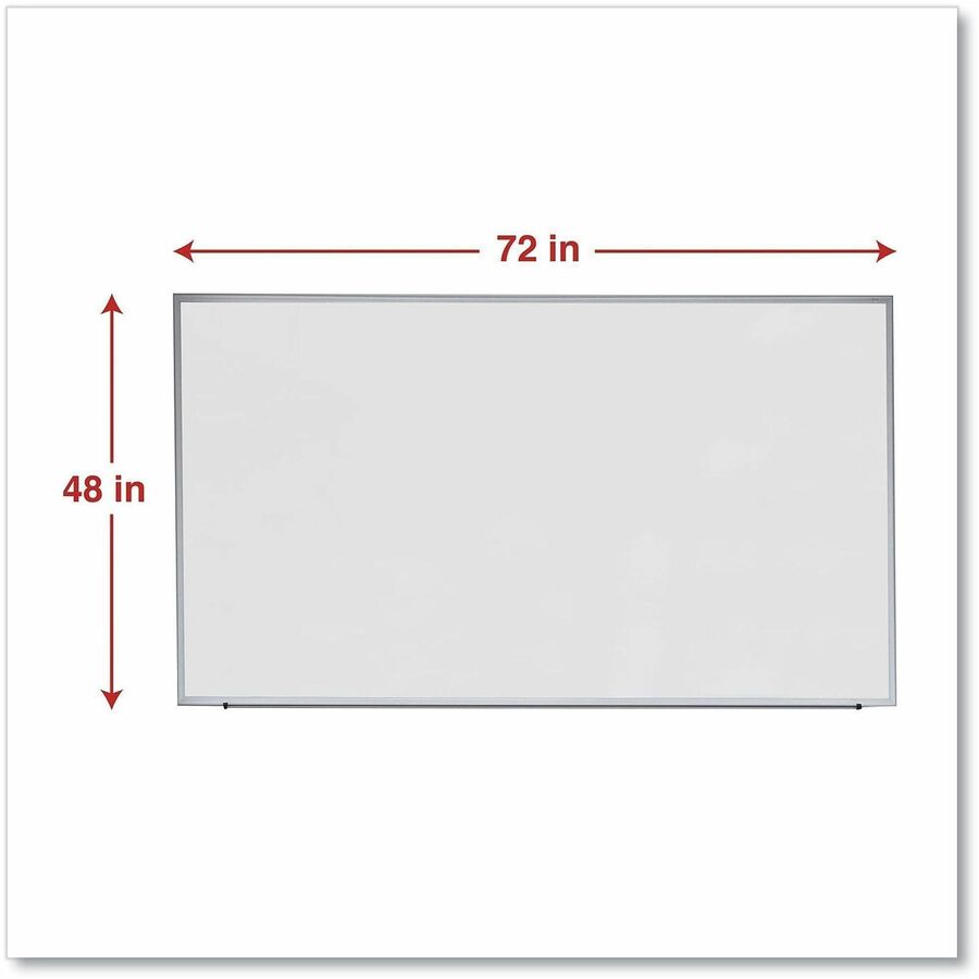 Universal Dry Erase Board - 72" (6 ft) Width x 48" (4 ft) Height - White Melamine Surface - Anodized Aluminum Frame - 1 Each