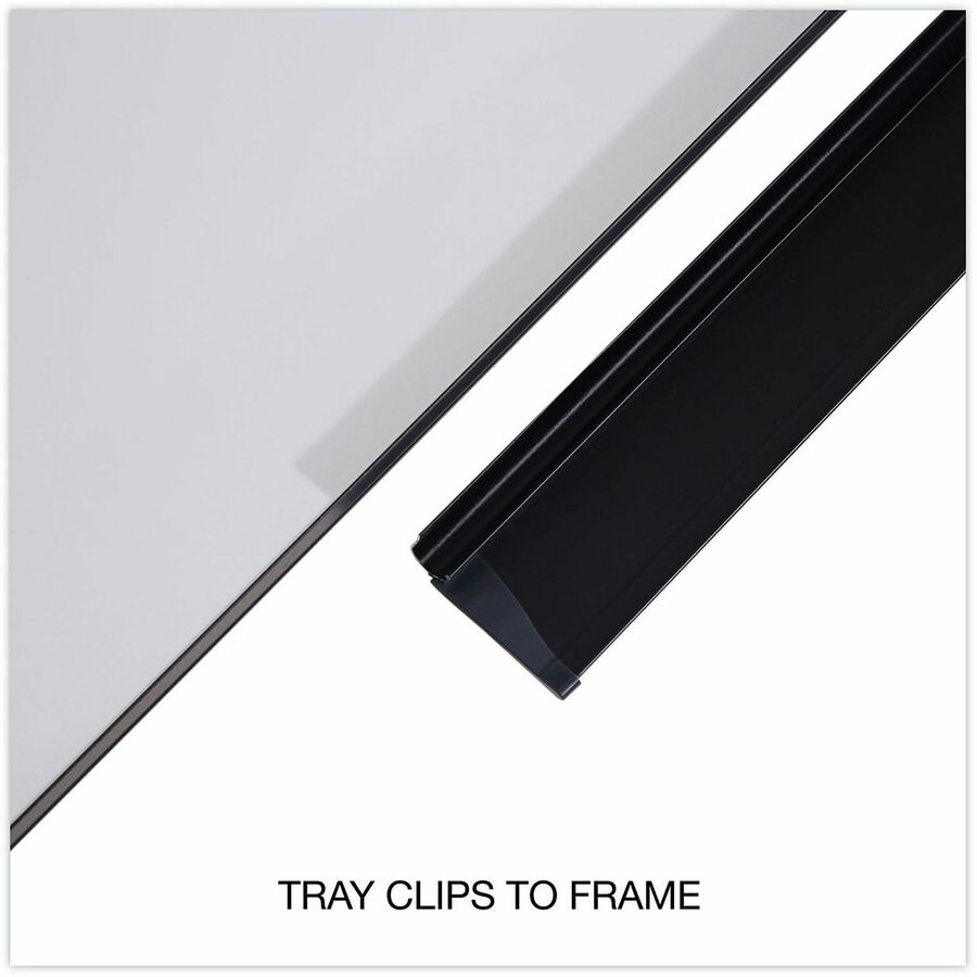 Universal Dry Erase Board - 24" (2 ft) Width x 18" (1.5 ft) Height - White Melamine Surface - Black Anodized Aluminum Frame - 1 Each