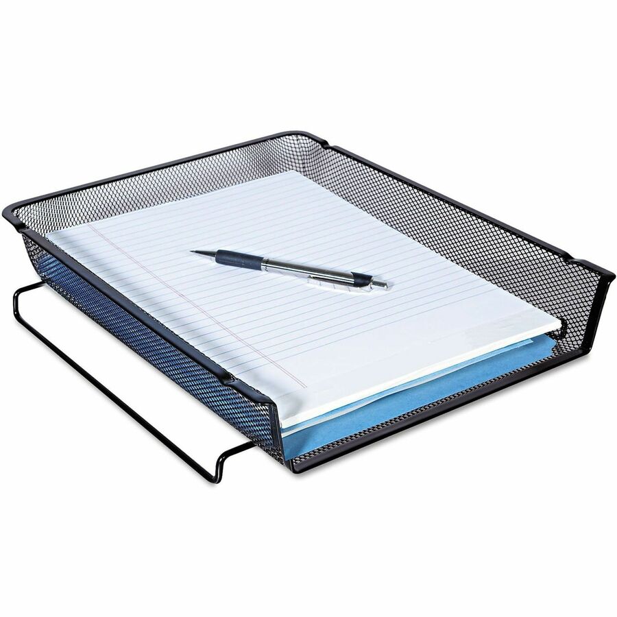 Universal Desk Tray - 1 Compartment(s) - 2.75" Height x 11.25" Width x 13" Depth - Black - Metal Mesh - 1 Each