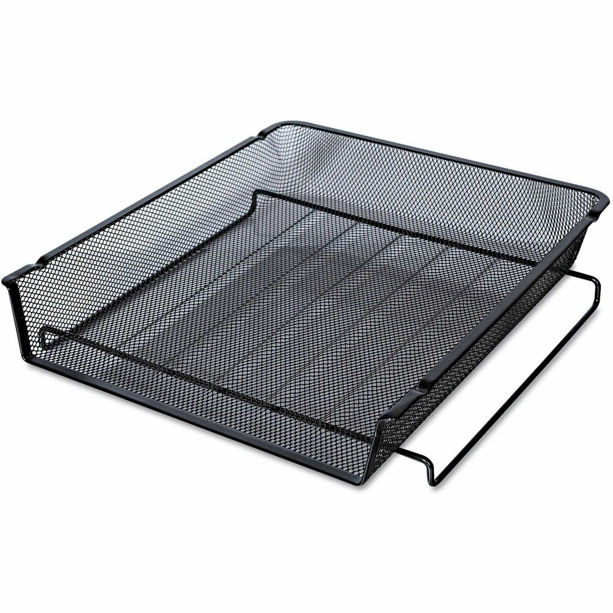 Universal Desk Tray - 1 Compartment(s) - 2.75" Height x 11.25" Width x 13" Depth - Black - Metal Mesh - 1 Each