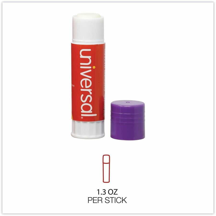 Universal Glue Stick - 1.30 oz - Purple, Clear - 12 / Pack