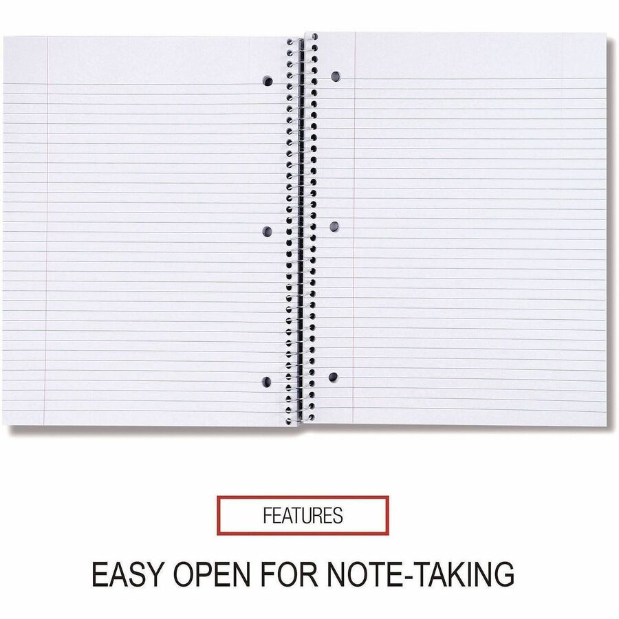 Universal Notebook - 3 Subject(s) - 120 Sheets - Spiral - Medium Ruled, College Ruled Front Ruling - 3 Hole(s) - 15 lb Basis Weight - 11" Height x 8.5" Width - White Paper - Black Paperboard Cover