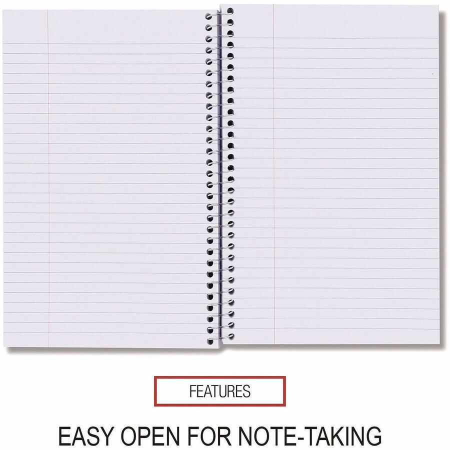 Universal Notebook - 3 Subject(s) - 120 Sheets - Spiral - Medium Ruled, College Ruled Front Ruling - 15 lb Basis Weight - 9.50" Height x 6" Width - White Paper - Black Paperboard Cover