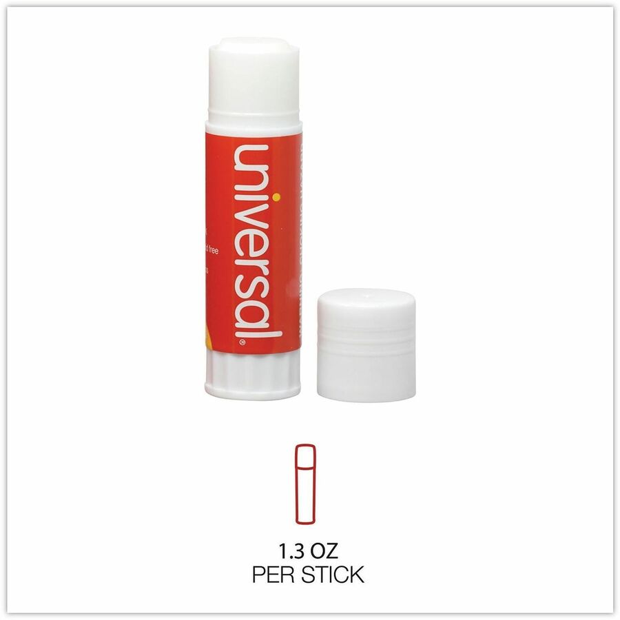 Universal Glue Stick - 1.30 oz - Clear - 12 / Pack