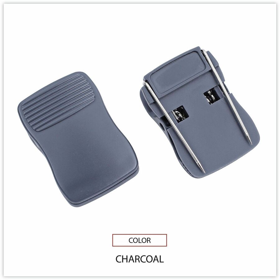 Universal Deluxe Recycled Cubicle Clips, 40 Sheet Capacity, Charcoal, 24/Pack - Standard - 0.6" Length x 1" Width - 0.50" Size Capacity - 40 Sheet Capacity - Charcoal - Plastic - 24 / Pack