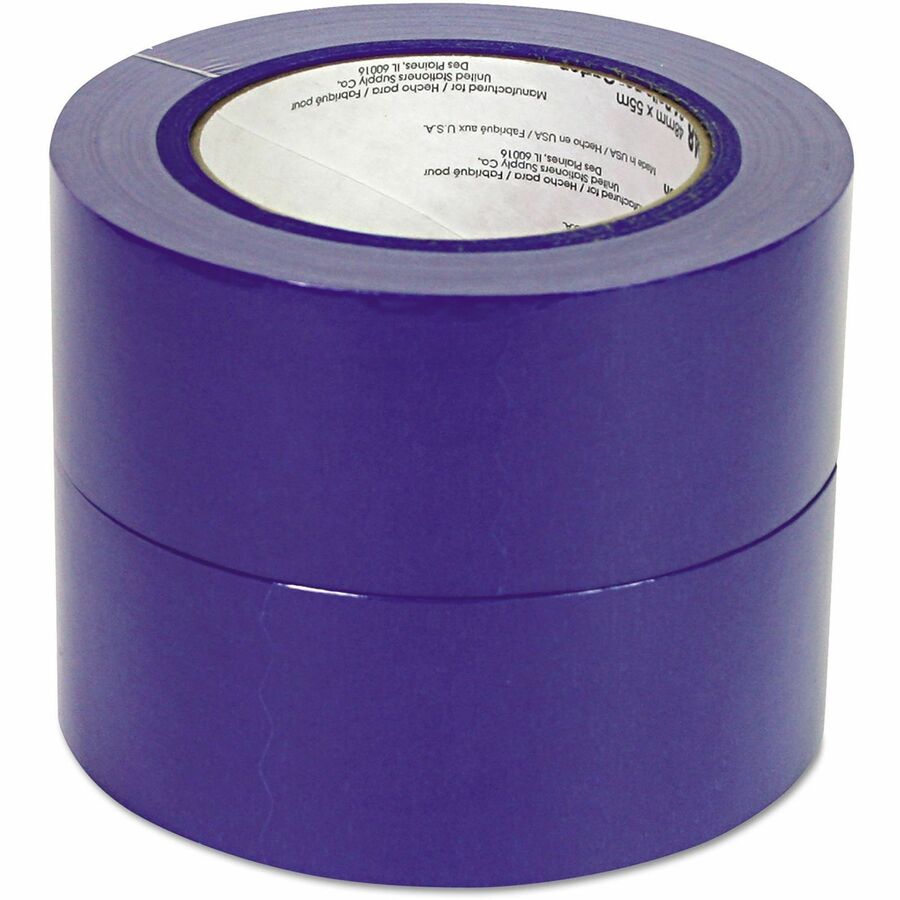 Universal Masking Tape - 59.93 yd Length x 1.89" Width x 5 mil Thickness - 3" Core - Blue - Synthetic Rubber - Crepe Paper Backing - 2 / Pack