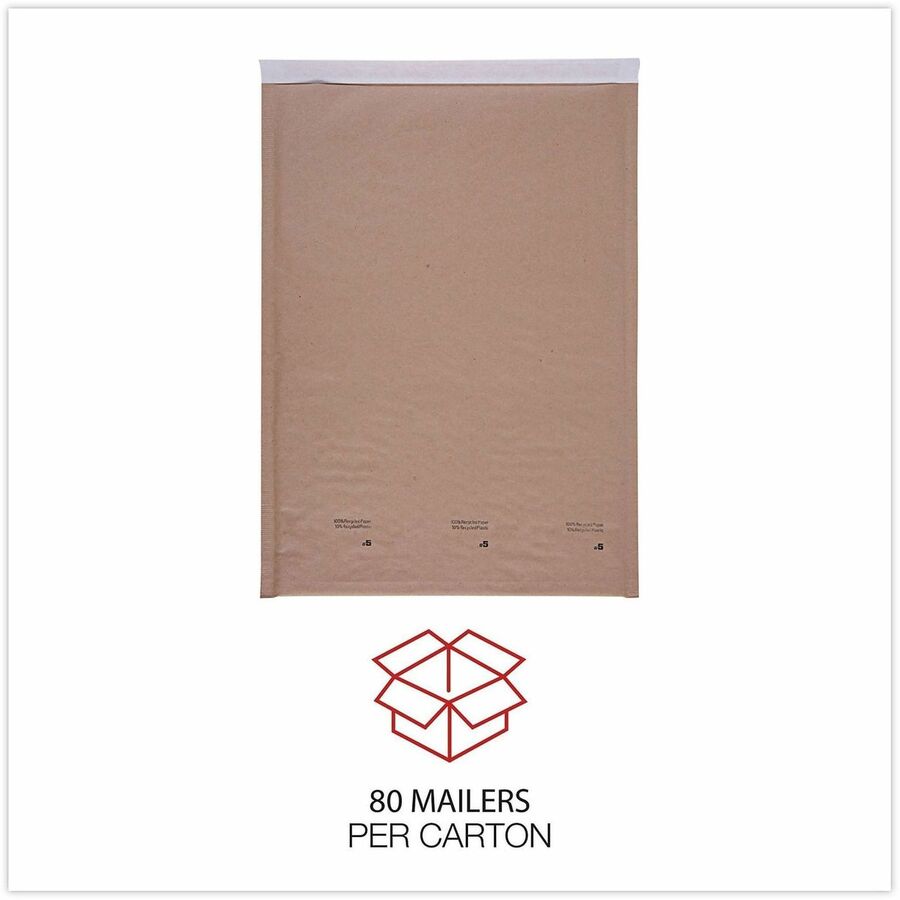 Universal Mailer - Bubble - #5 - Self Adhesive - Natural Kraft - Kraft Paper - 80 / Carton