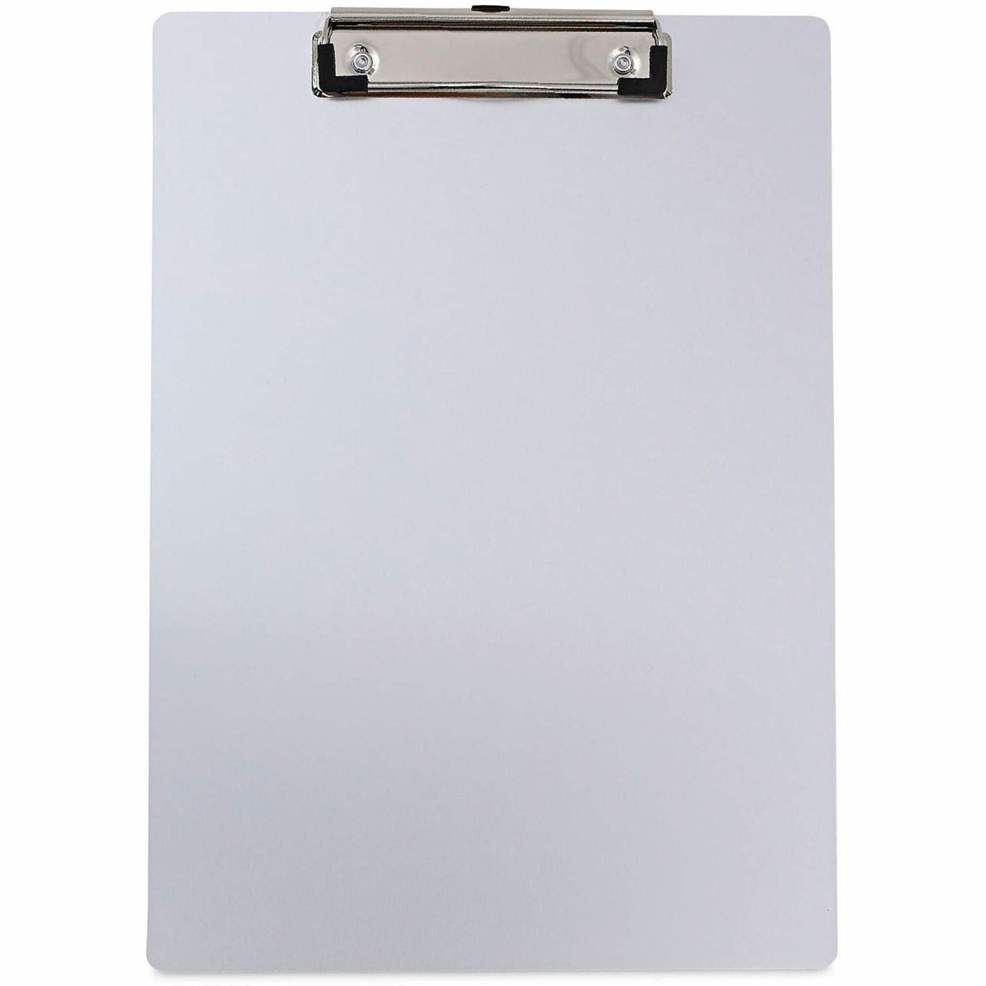 Universal Clipboard - 0.50" Clip Capacity - Storage for Document, Paper - 8 1/2" x 11" Sheet Size - Aluminum - Aluminum - 1 Each