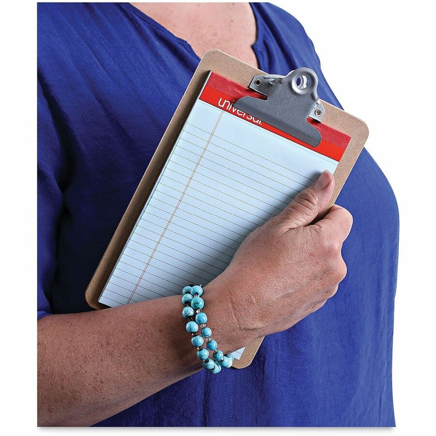 Universal Clipboard - 0.75" Clip Capacity - Storage for Document, Form, Paper - 5" x 8" Sheet Size - Hardboard - Brown - 3 / Pack