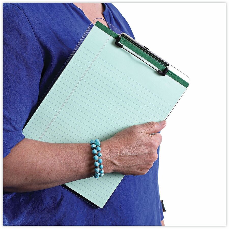 Universal Clipboard - 0.50" Clip Capacity - Storage for Paper - 8 1/2" x 11" Sheet Size - Plastic - Clear - 1 Each