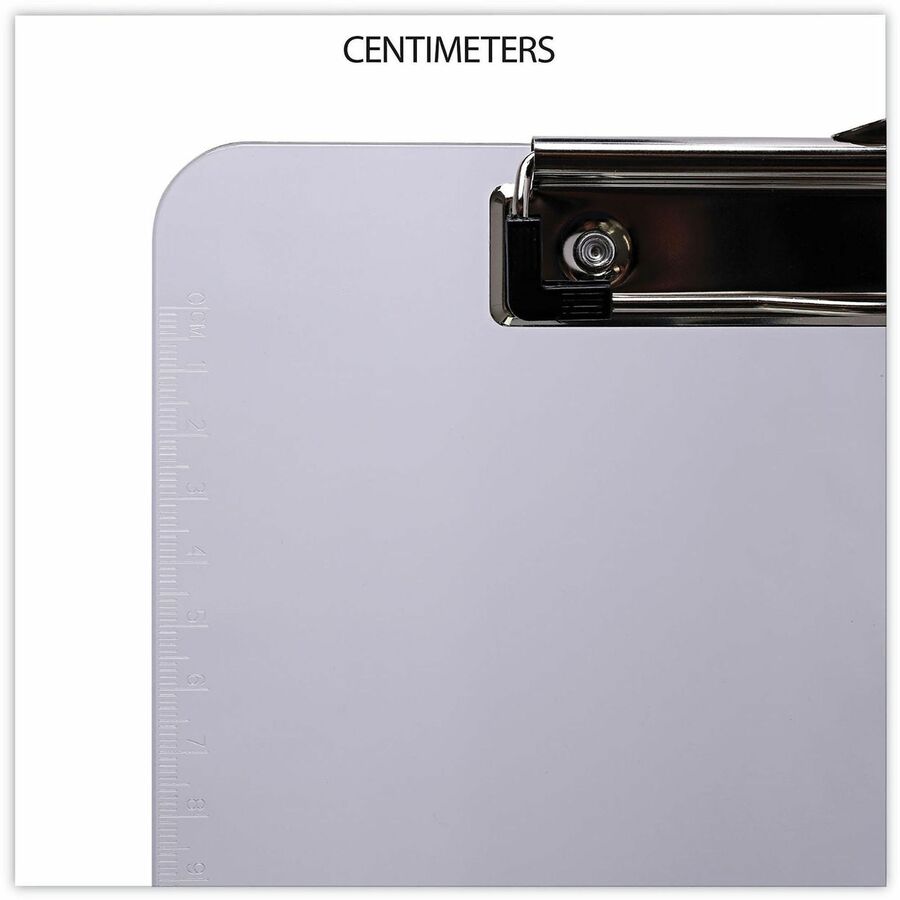 Universal Clipboard - 0.50" Clip Capacity - Storage for Paper - 8 1/2" x 11" Sheet Size - Plastic - Clear - 1 Each