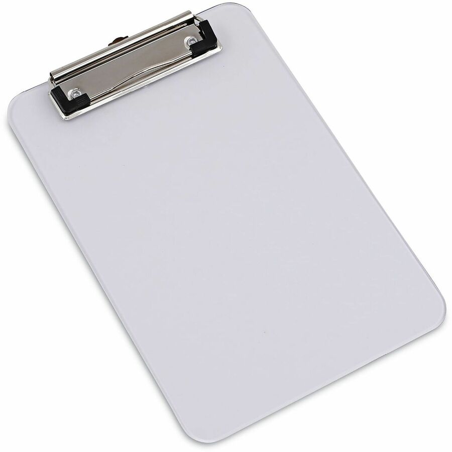 Universal Clipboard - 0.50" Clip Capacity - Storage for Paper - 5" x 8" Sheet Size - Plastic - Clear - 1 Each