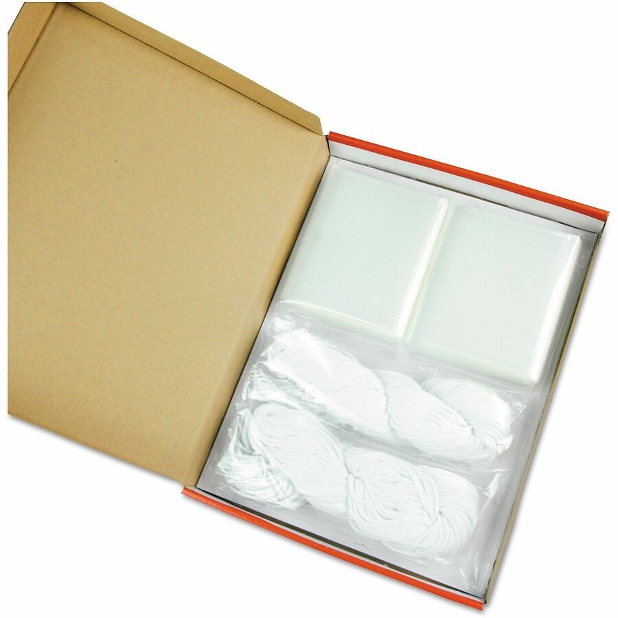 Universal Name Badge Holder - Support 4" x 3" Media - Horizontal - Plastic - Clear - 100 / Box