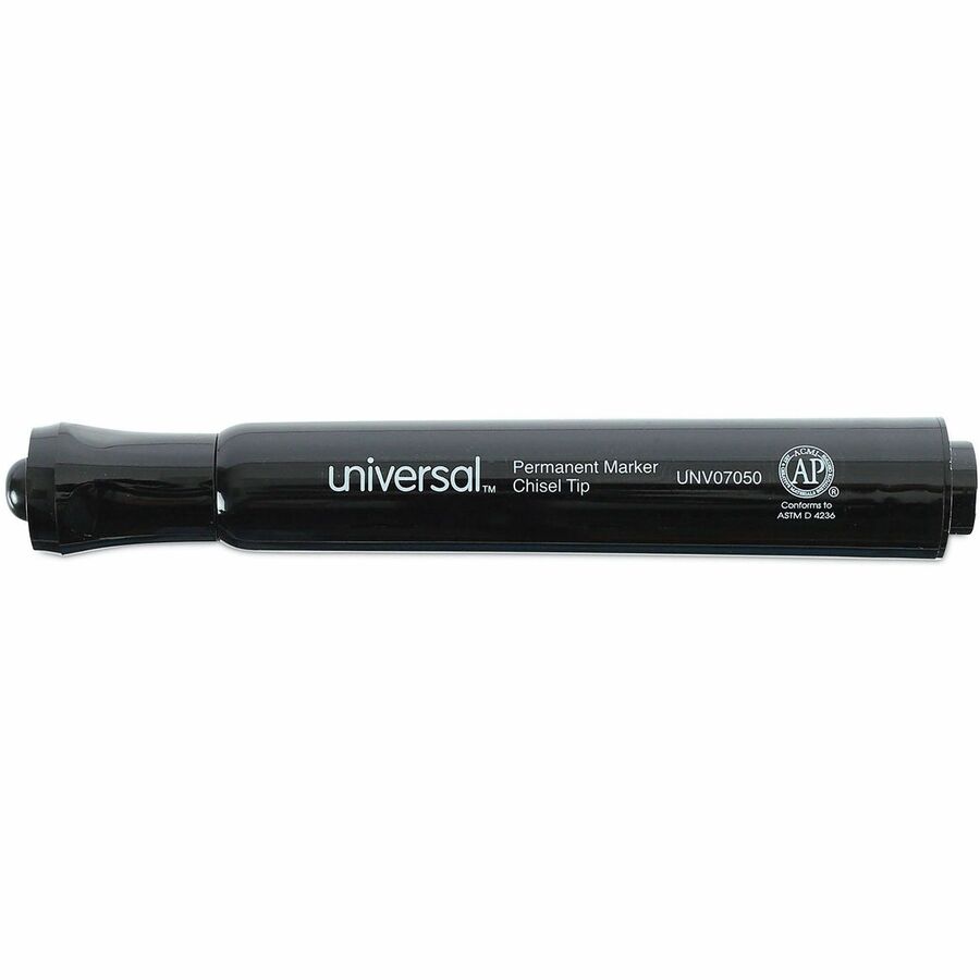 Universal Chisel Tip Permanent Marker Value Pack, Broad Chisel Tip, Black, 36/Pack - Broad Chisel Marker Point - Black Ink - General Purpose - 36 / Pack
