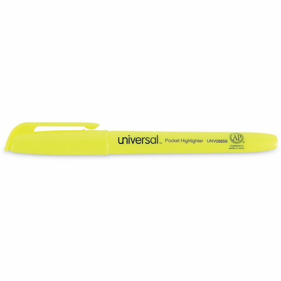 Universal Highlighter - Chisel Marker Point - Fluorescent Yellow Ink - Yellow Barrel - 36 / Pack