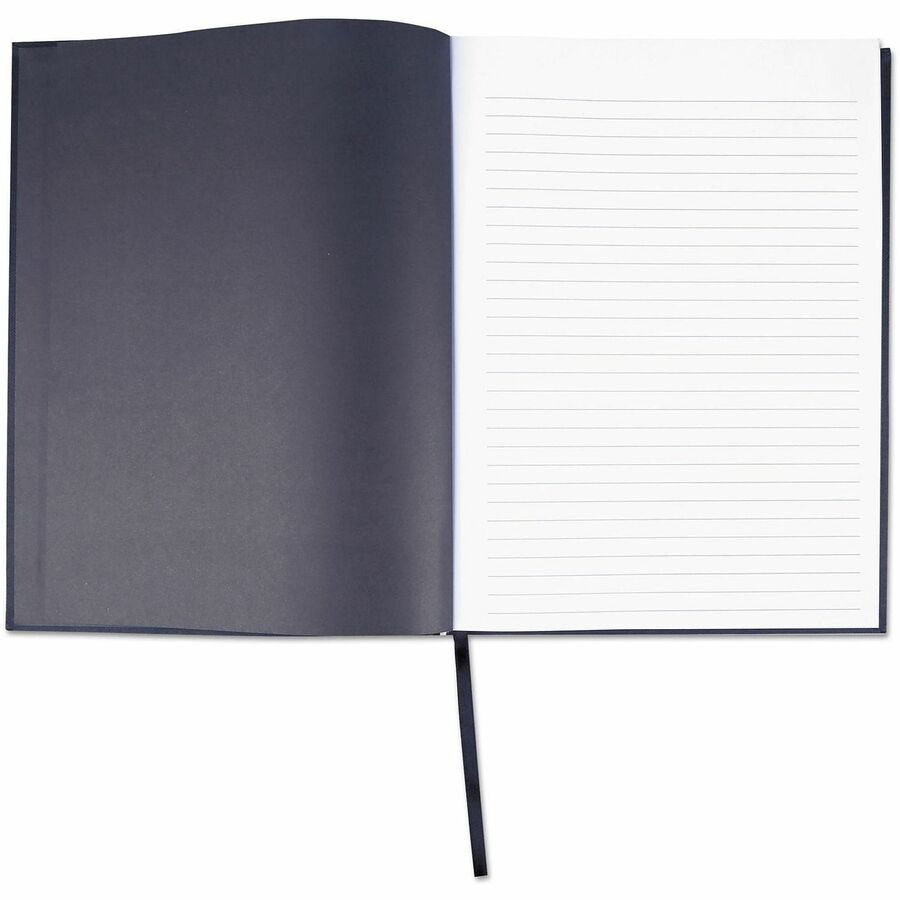 Universal Notebook - 1 Subject(s) - 150 Sheets - Sewn - Wide Ruled, Legal Ruled Front Ruling - 47 lb Basis Weight - 10.50" Height x 7.9" Width - White Paper - Black Linen Paper Cover