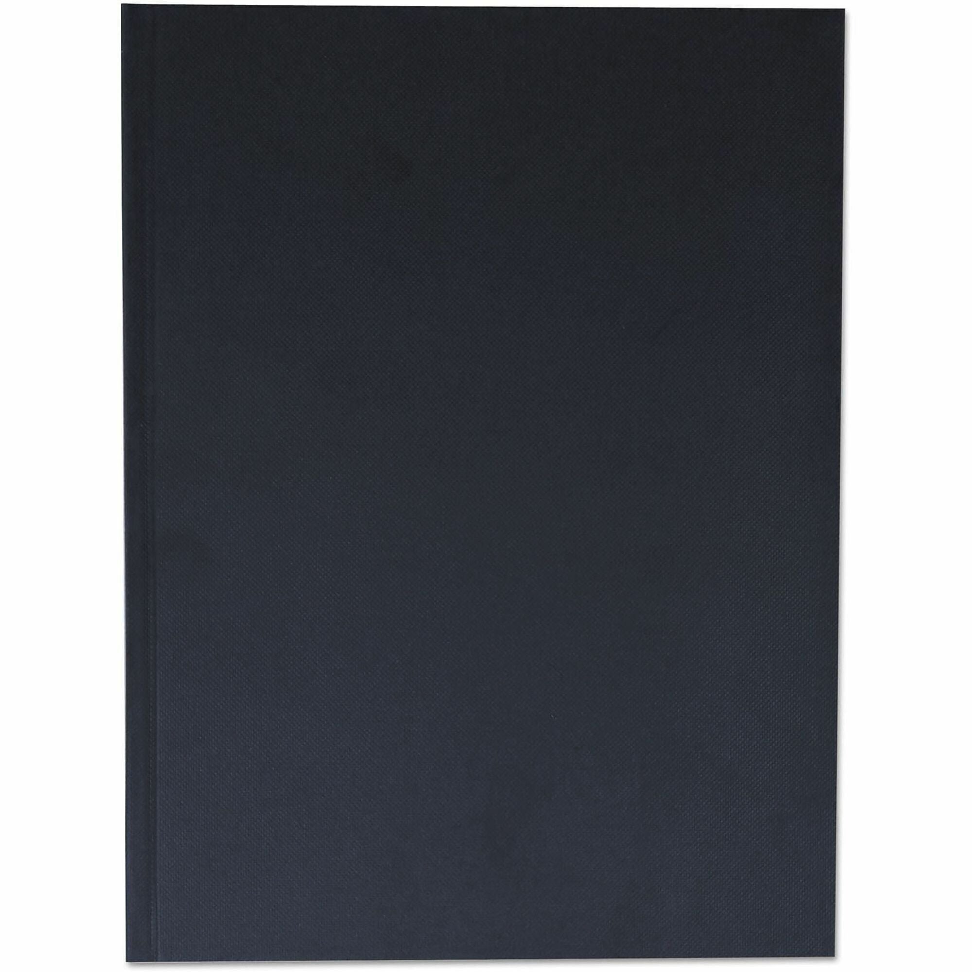 Universal Notebook - 1 Subject(s) - 150 Sheets - Sewn - Wide Ruled, Legal Ruled Front Ruling - 47 lb Basis Weight - 10.50" Height x 7.9" Width - White Paper - Black Linen Paper Cover