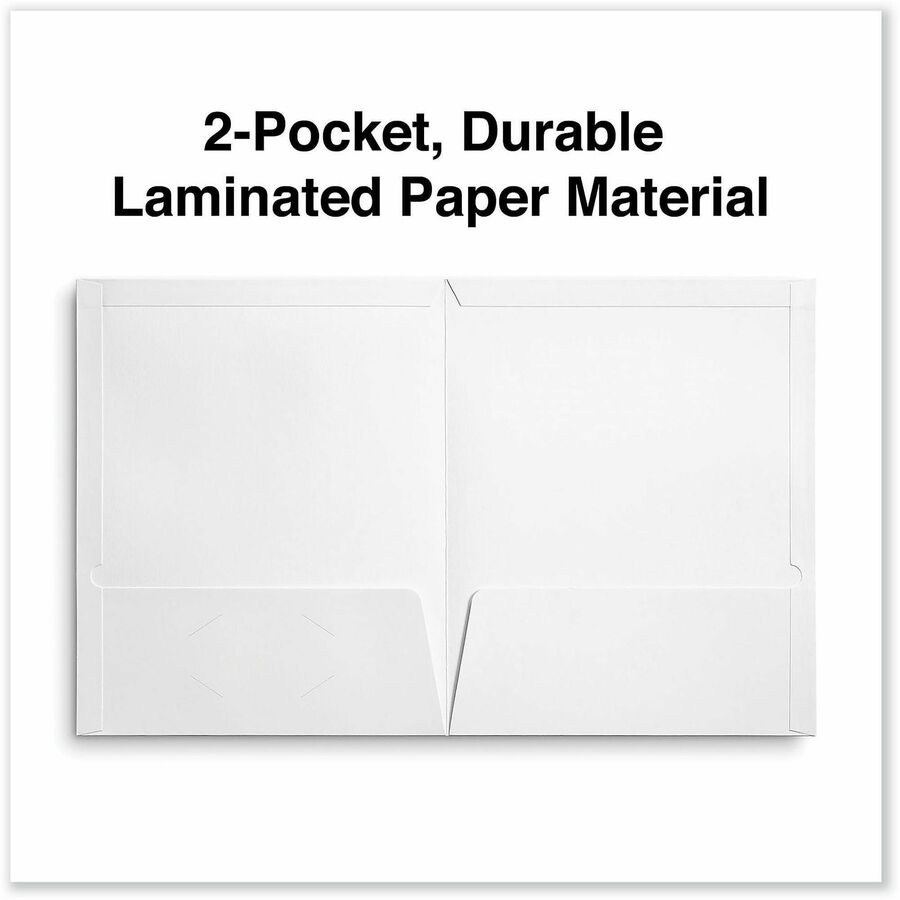 Universal Pocket Folder - 11" x 8 1/2" - 100 Sheets Capacity - Inside Front & Back Pocket(s) - Laminated - 25 Box