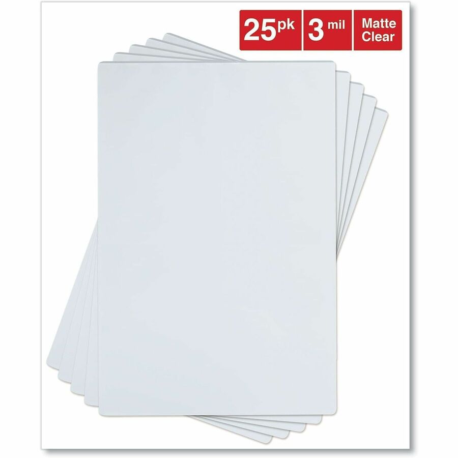 Universal Laminating Pouch - Sheet Size Supported: Menu 18" Width x 12" Length - Laminating Pouch/Sheet Size: 18" Width x 3 mil Thickness - Matte - for Document, Sign, ID Card, Photo, Tag, Menu - Temperature Resistant, Liquid Resistant - Clear - Plasti...